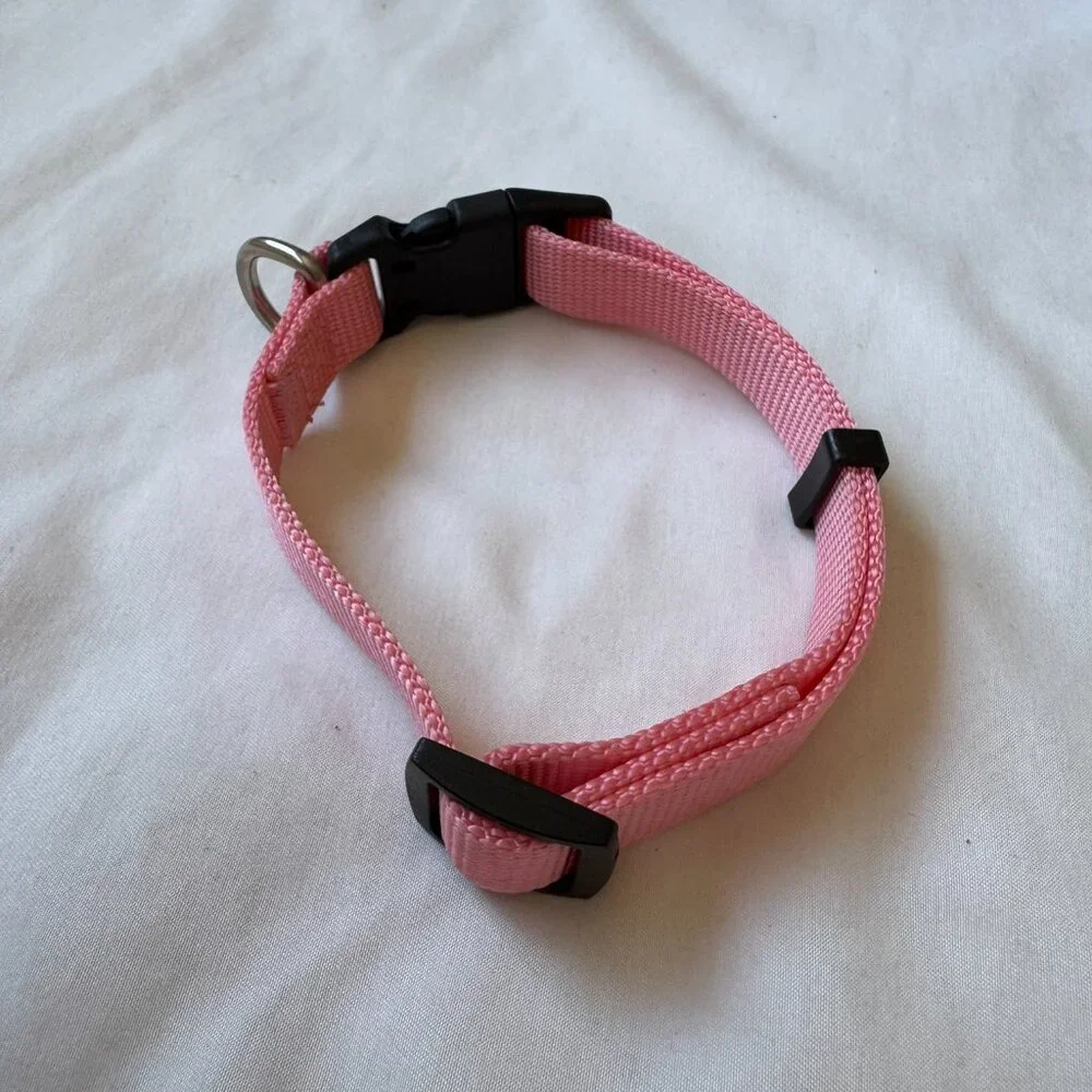 NWT Native Pup Basic Nylon Dog Collar, Adjustable for Small Dogs or Puppies Pink
